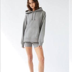 Cozy fleece boyfriend hoodie TNA Aritzia gray NWT